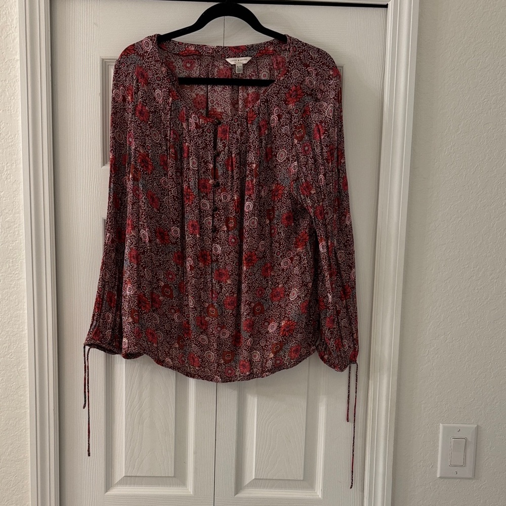 Lucky Brand Red Floral Blouse